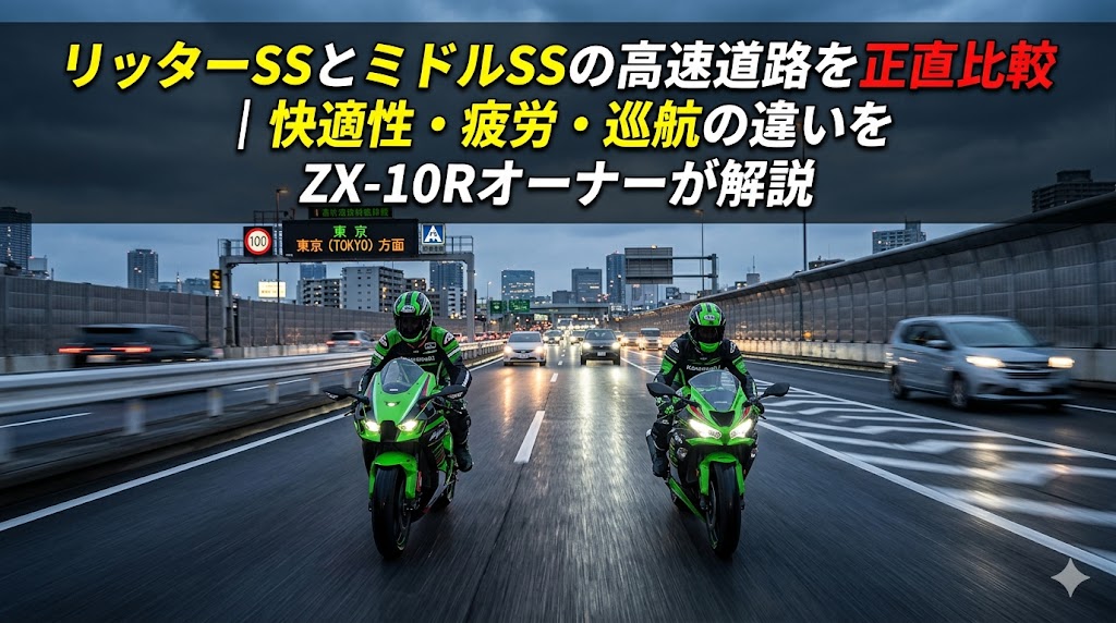 リッターSSとミドルSSの高速道路を正直比較｜ZX-10RとZX-6Rの快適性・疲労度・巡航の違いを解説