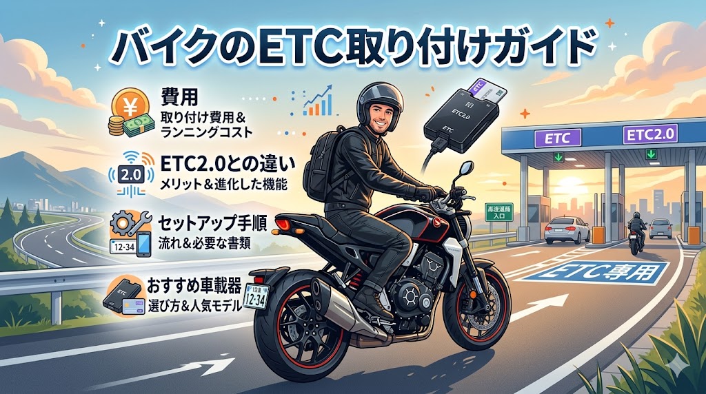 バイクのETC取り付けガイド｜費用・ETC2.0との違い・セットアップ手順・おすすめ車載器2026年版