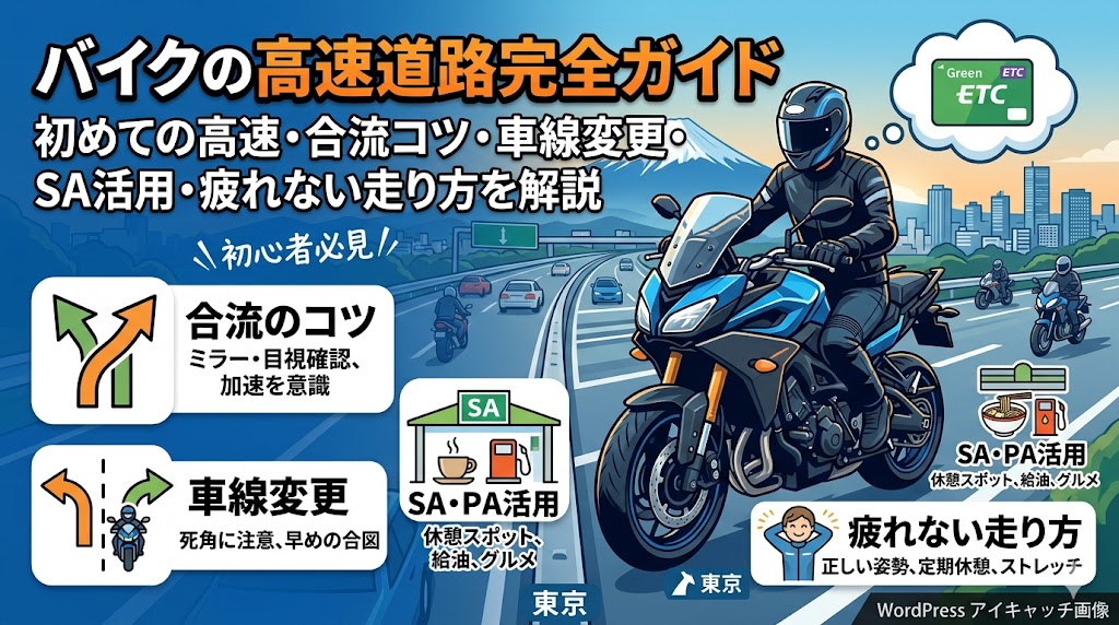バイクの高速道路完全ガイド｜初めての高速・合流・車線変更・疲れない走り方2026年版