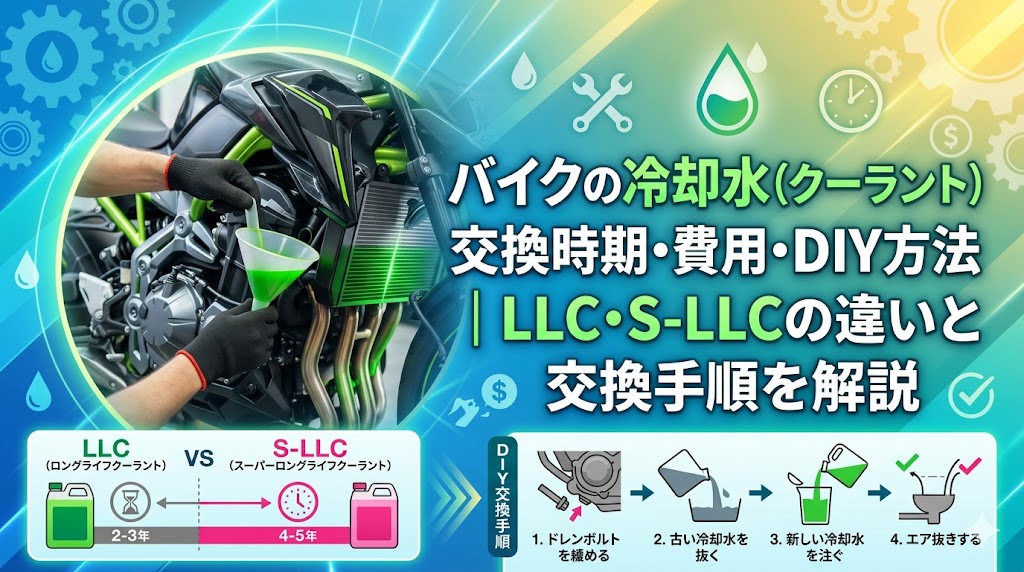 バイクの冷却水（クーラント）交換時期・費用・DIY方法2026年版｜LLC・S-LLCの違いと交換手順