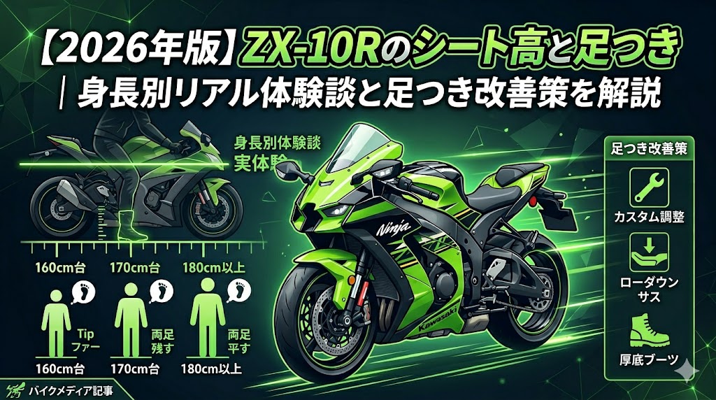 ZX-10Rのシート高と足つきを身長別に解説｜2026年版ZX-10Rオーナーによる本音レビュー