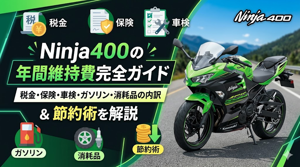 Ninja400の年間維持費完全ガイド2026年版｜税金・保険・車検・ガソリン・消耗品の内訳と節約術