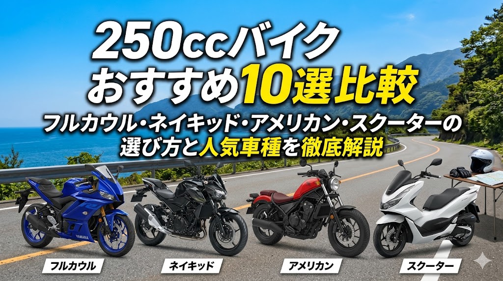 250ccバイクおすすめ10選比較2026年版｜フルカウル・ネイキッド・アメリカン・スクーターの選び方と人気車種