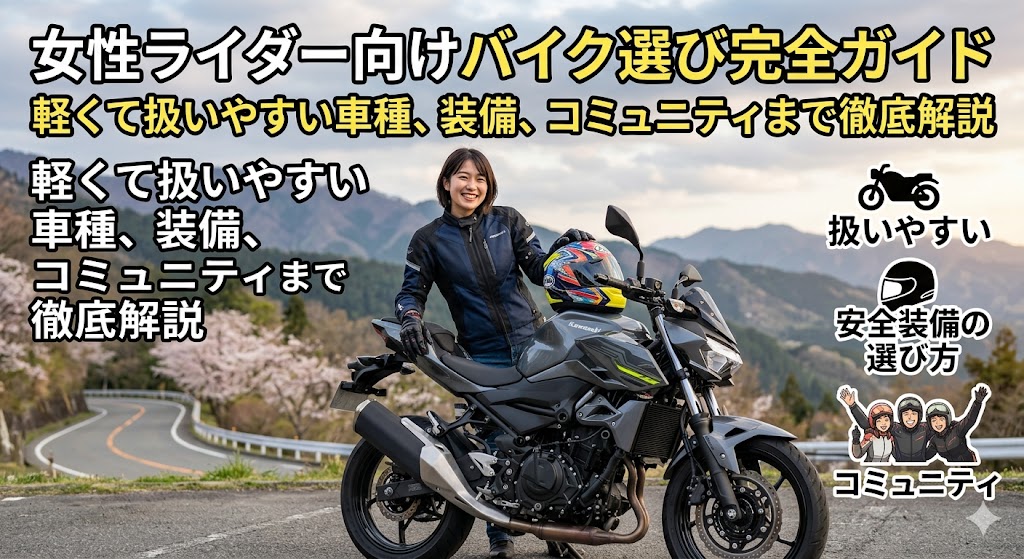 女性ライダー向けバイク選び完全ガイド2026年版｜軽くて扱いやすい車種・装備の選び方・コミュニティ
