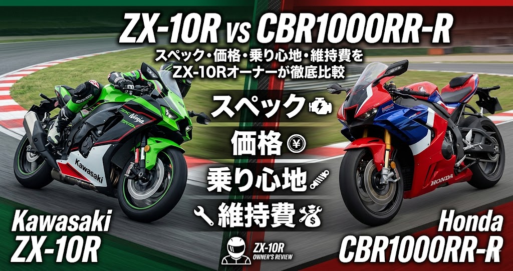 ZX-10R vs CBR1000RR-R比較2026年版｜スペック・価格・乗り心地・維持費をZX-10Rオーナーが徹底比較