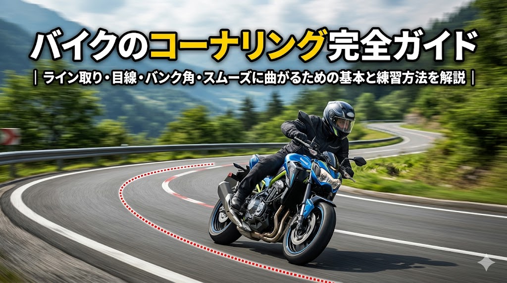 バイクのコーナリング完全ガイド｜ライン取り・目線・バンク角・スムーズに曲がるための基本と練習方法