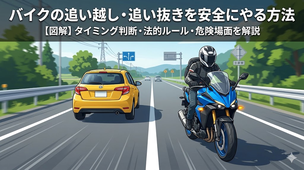 バイクの追い越し・追い抜きを安全にやる方法｜タイミングの判断・法的ルール・危険な場面を解説