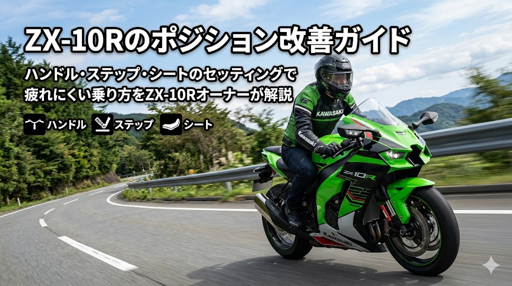 ZX-10Rのポジション改善ガイド｜ハンドル・ステップ・シートのセッティングで疲れにくい乗り方を解説