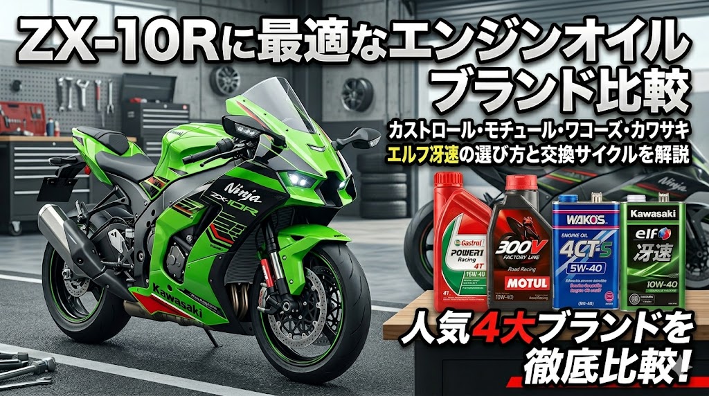 ZX-10Rに最適なエンジンオイルブランド比較｜カストロール・モチュール・ワコーズの選び方と交換サイクル