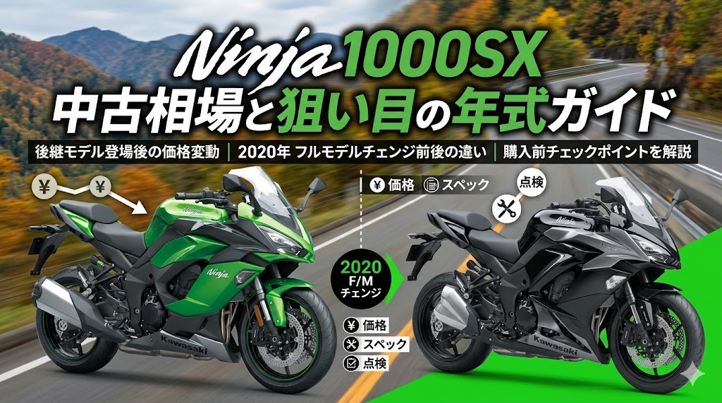 Ninja1000SXの中古相場と狙い目の年式ガイド2026年版｜後継モデル登場後の価格変動・購入前チェックポイント