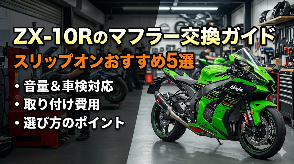 ZX-10Rのマフラー交換ガイド2026年版｜スリップオンおすすめ5選・音量・車検対応・取り付け費用
