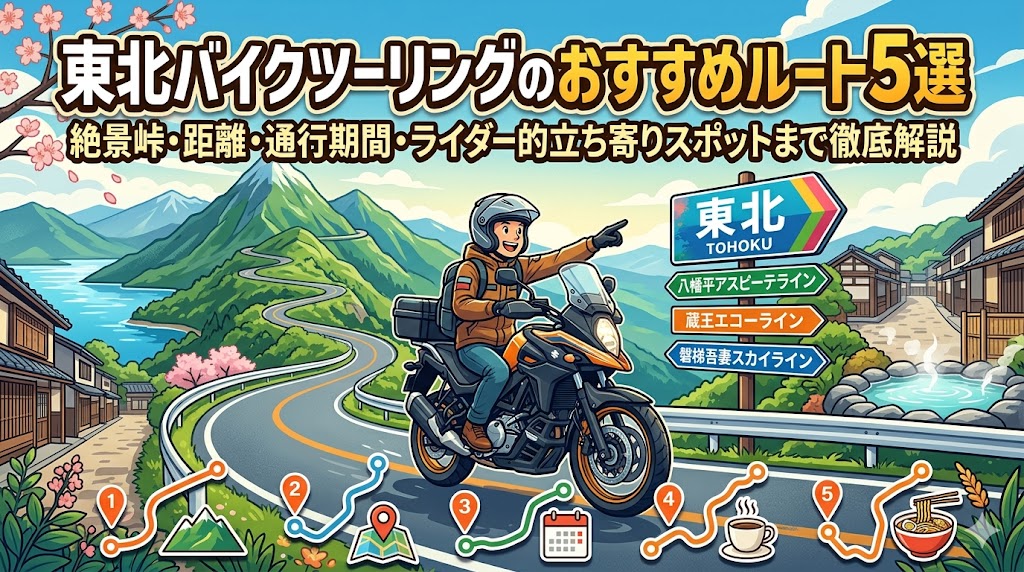 東北バイクツーリングのおすすめルート5選2026年版｜絶景峠・距離・通行期間・立ち寄りスポット徹底解説
