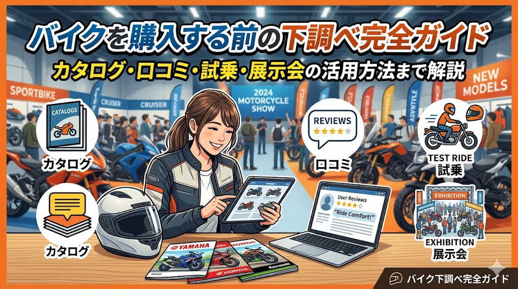 バイクを購入する前の下調べ完全ガイド｜カタログ・口コミ・試乗・展示会の活用方法