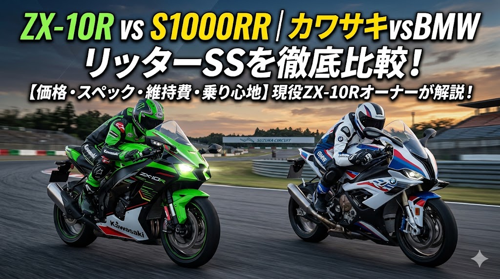 ZX-10R vs S1000RR比較2026年版｜カワサキvsBMWリッターSSを価格・スペック・維持費・乗り心地で徹底比較