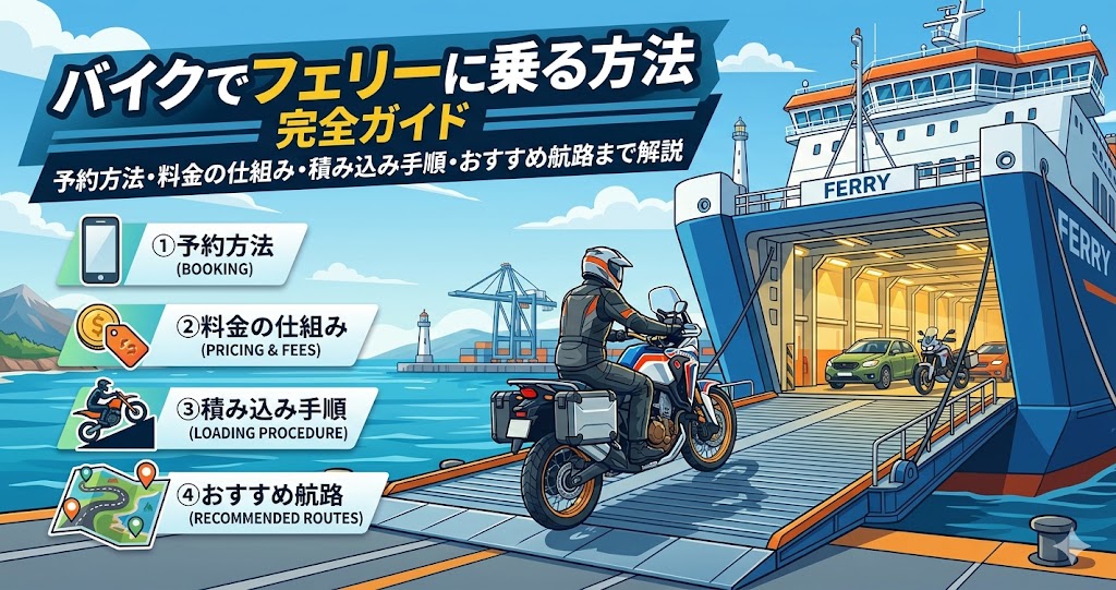 バイクでフェリーに乗る方法完全ガイド｜予約方法・料金・積み込み手順・おすすめ航路まで解説