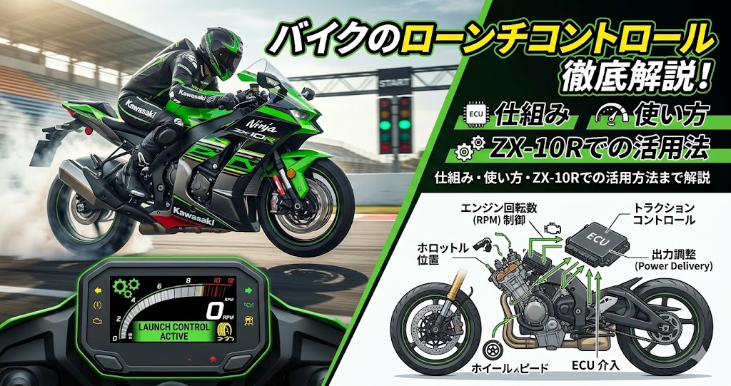 バイクのローンチコントロールとは？仕組み・使い方・ZX-10RでのKLCMの活用方法まで解説