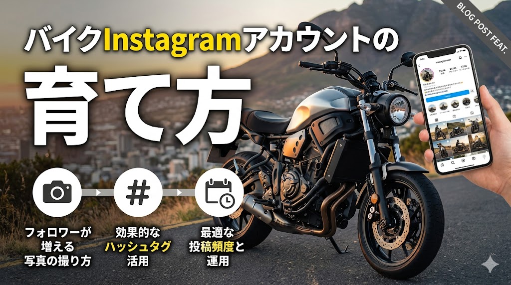 バイクInstagramアカウントの育て方｜フォロワーが増える写真の撮り方・ハッシュタグ・投稿頻度まで解説